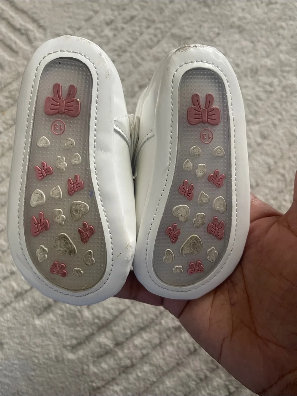 Source Unknown White Bow Strap Baby Walker Shoes